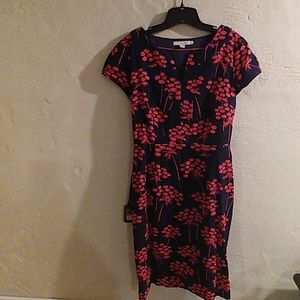 Boden Navy Flower belted sheath dress